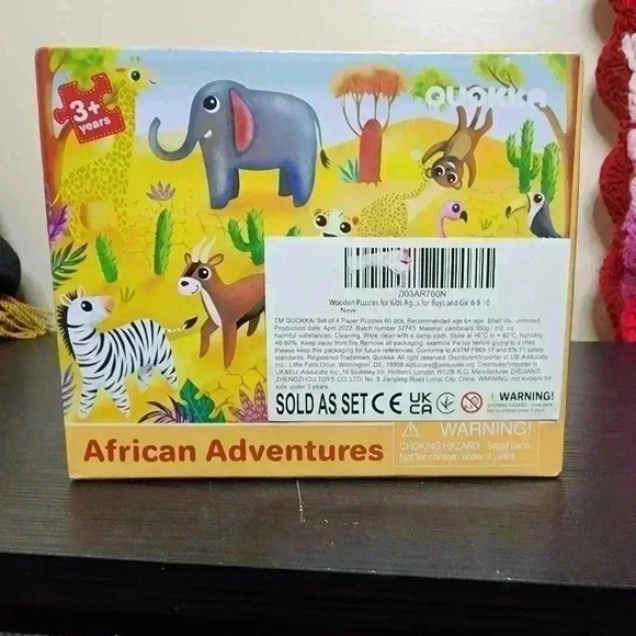 Quokka Set of 4 Sealed 60 Piece Puzzles Ages 3+ Zoo, Farm, Ocean, Forest Themes - Picture 3 of 5